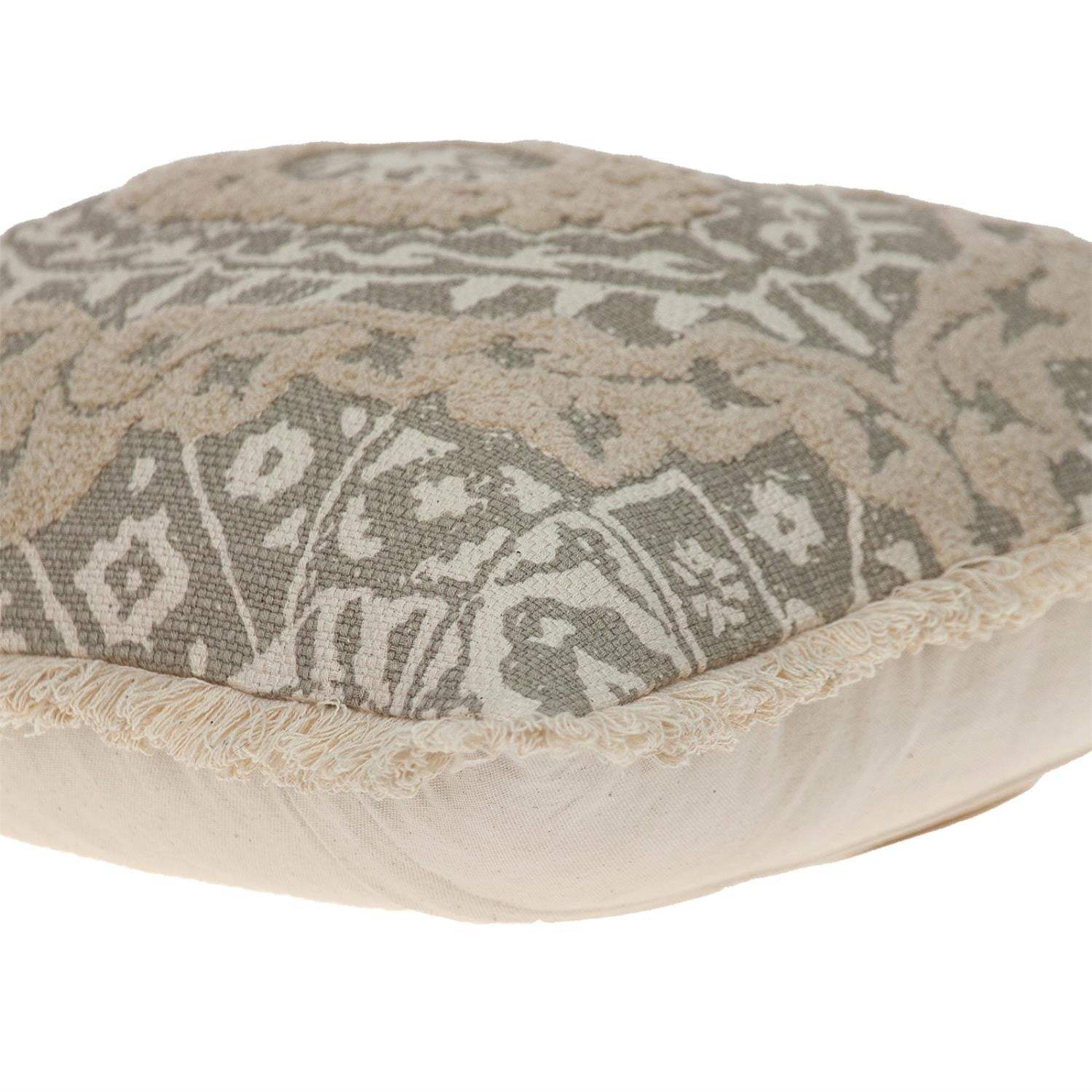 Boho Garland Beige and Khaki Decorative Accent Pillow - Homeroots - Flyclothing LLC