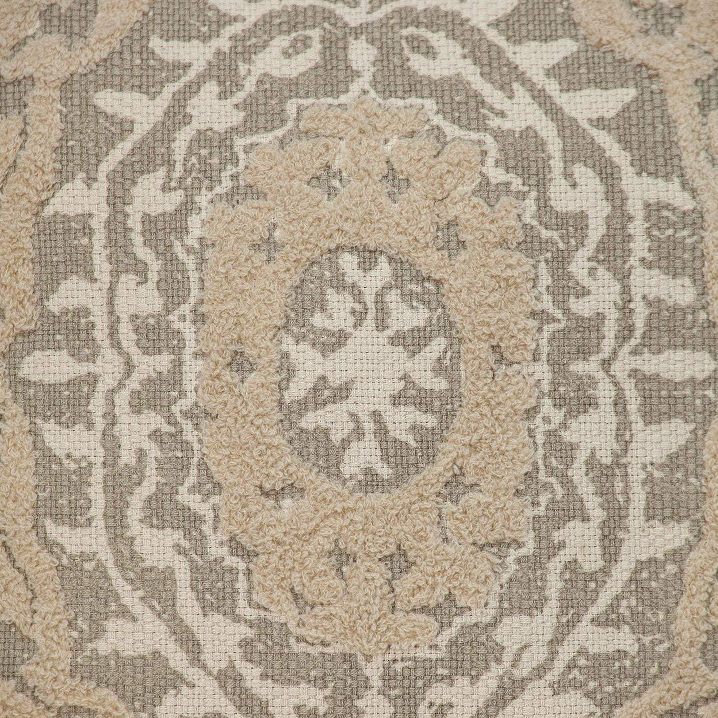 Boho Garland Beige and Khaki Decorative Accent Pillow - Homeroots - Flyclothing LLC