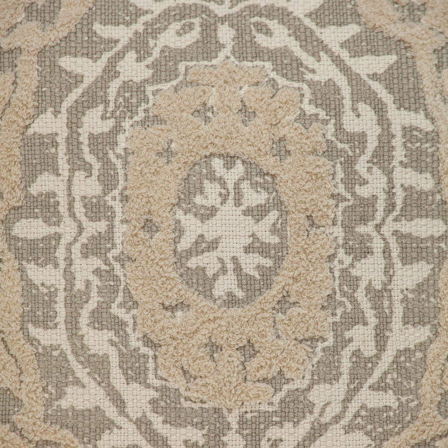 Boho Garland Beige and Khaki Decorative Accent Pillow - Homeroots - Flyclothing LLC
