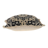 Boho Garland Beige and Black Decorative Accent Pillow - Homeroots - Flyclothing LLC