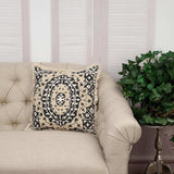 Boho Garland Beige and Black Decorative Accent Pillow - Homeroots - Flyclothing LLC