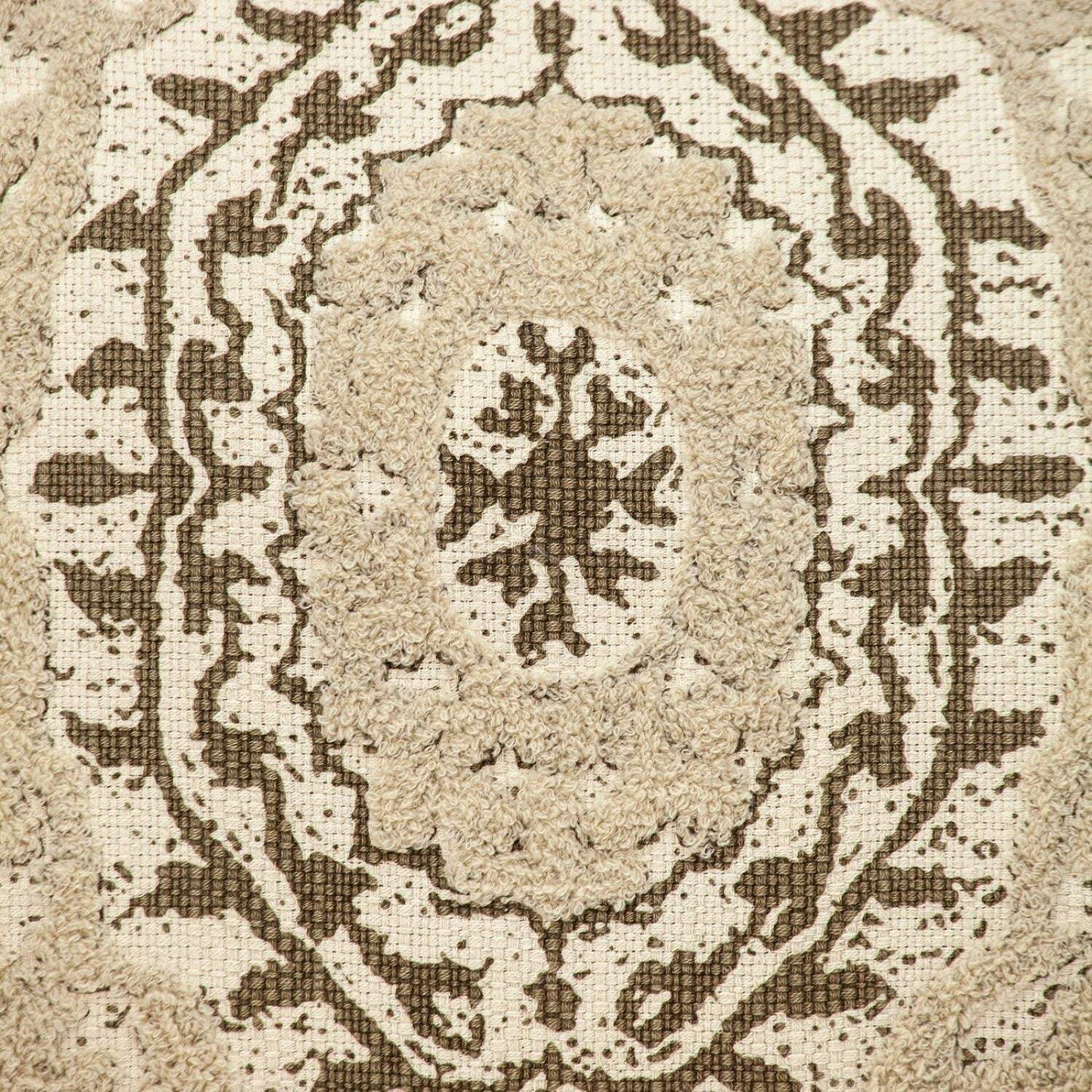 Boho Garland Beige and Brown Decorative Accent Pillow - Homeroots - Flyclothing LLC