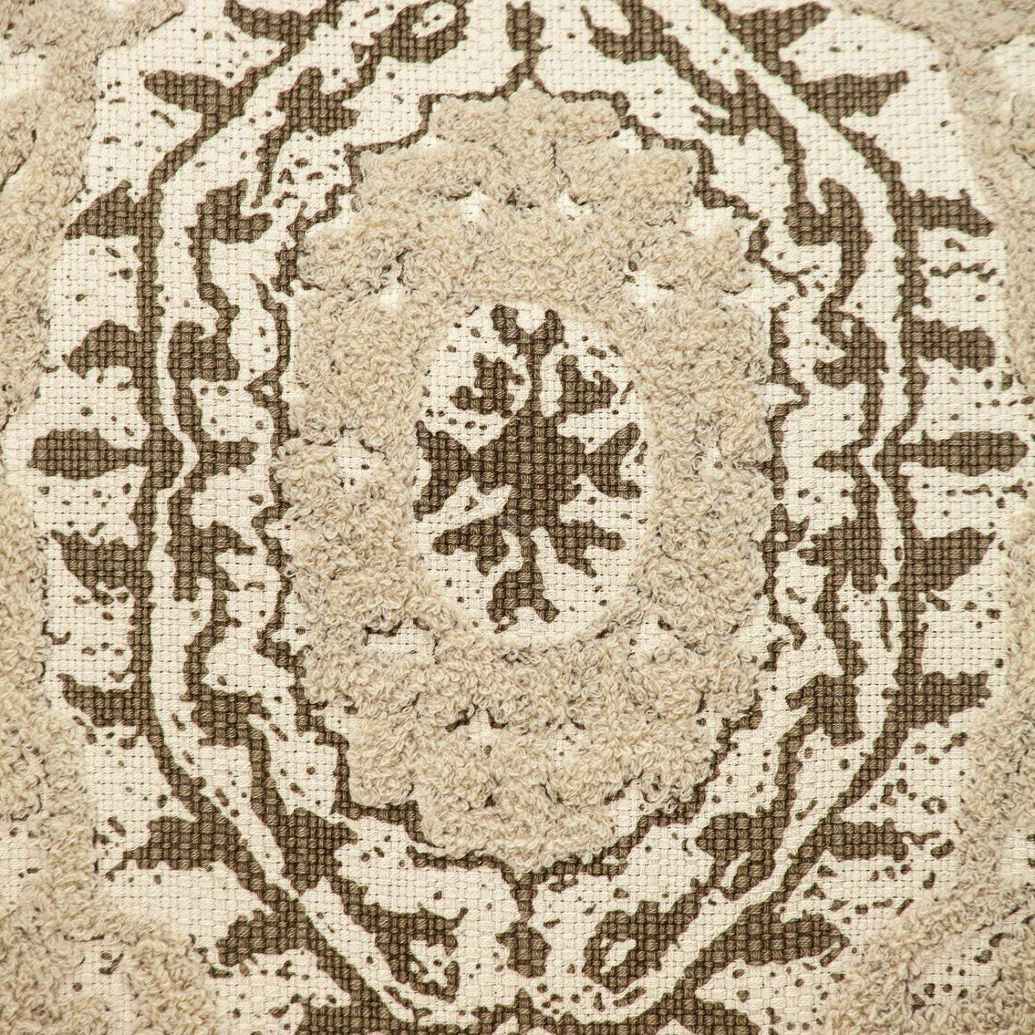 Boho Garland Beige and Brown Decorative Accent Pillow - Homeroots - Flyclothing LLC