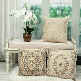 Boho Garland Beige and Brown Decorative Accent Pillow - Homeroots - Flyclothing LLC
