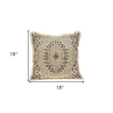 Boho Garland Beige and Brown Decorative Accent Pillow - Homeroots