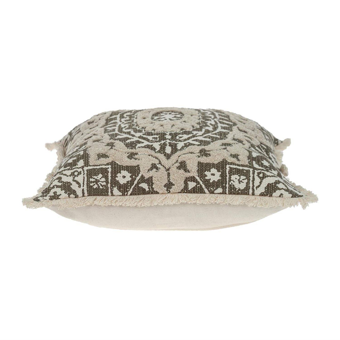 Boho Garland Beige and Dark Brown Decorative Accent Pillow - Homeroots - Flyclothing LLC