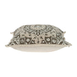 Boho Garland Beige and Dark Brown Decorative Accent Pillow - Homeroots - Flyclothing LLC