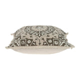 Boho Garland Beige and Dark Brown Decorative Accent Pillow - Homeroots - Flyclothing LLC