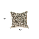 Boho Garland Beige and Dark Brown Decorative Accent Pillow - Homeroots - Flyclothing LLC
