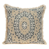 Boho Garland Beige and Gray Decorative Accent Pillow - Homeroots