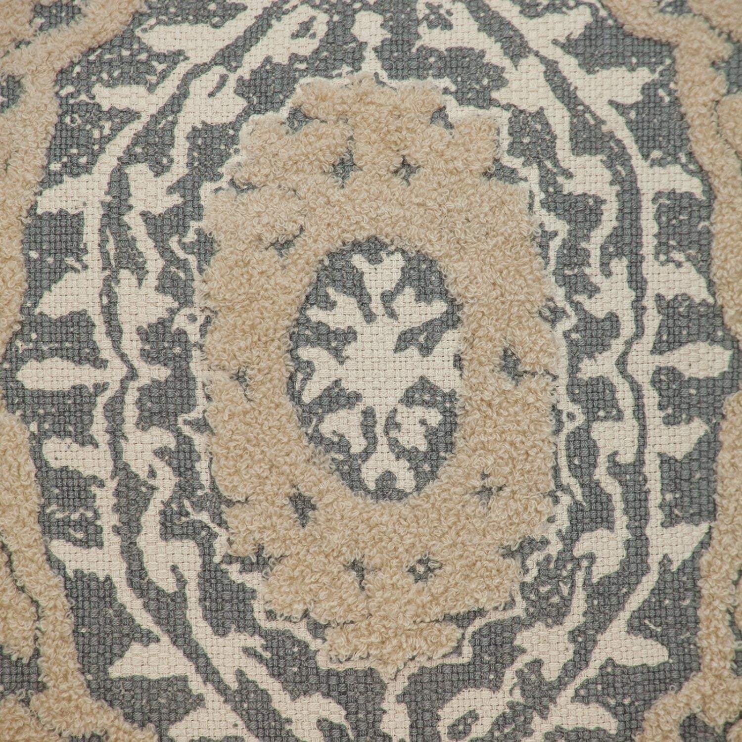 Boho Garland Beige and Gray Decorative Accent Pillow - Homeroots - Flyclothing LLC