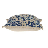Boho Garland Beige and Navy Blue Decorative Accent Pillow - Homeroots - Flyclothing LLC