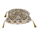 Gold and Bronze Embroidered Decorative Lumbar Pillow - Homeroots