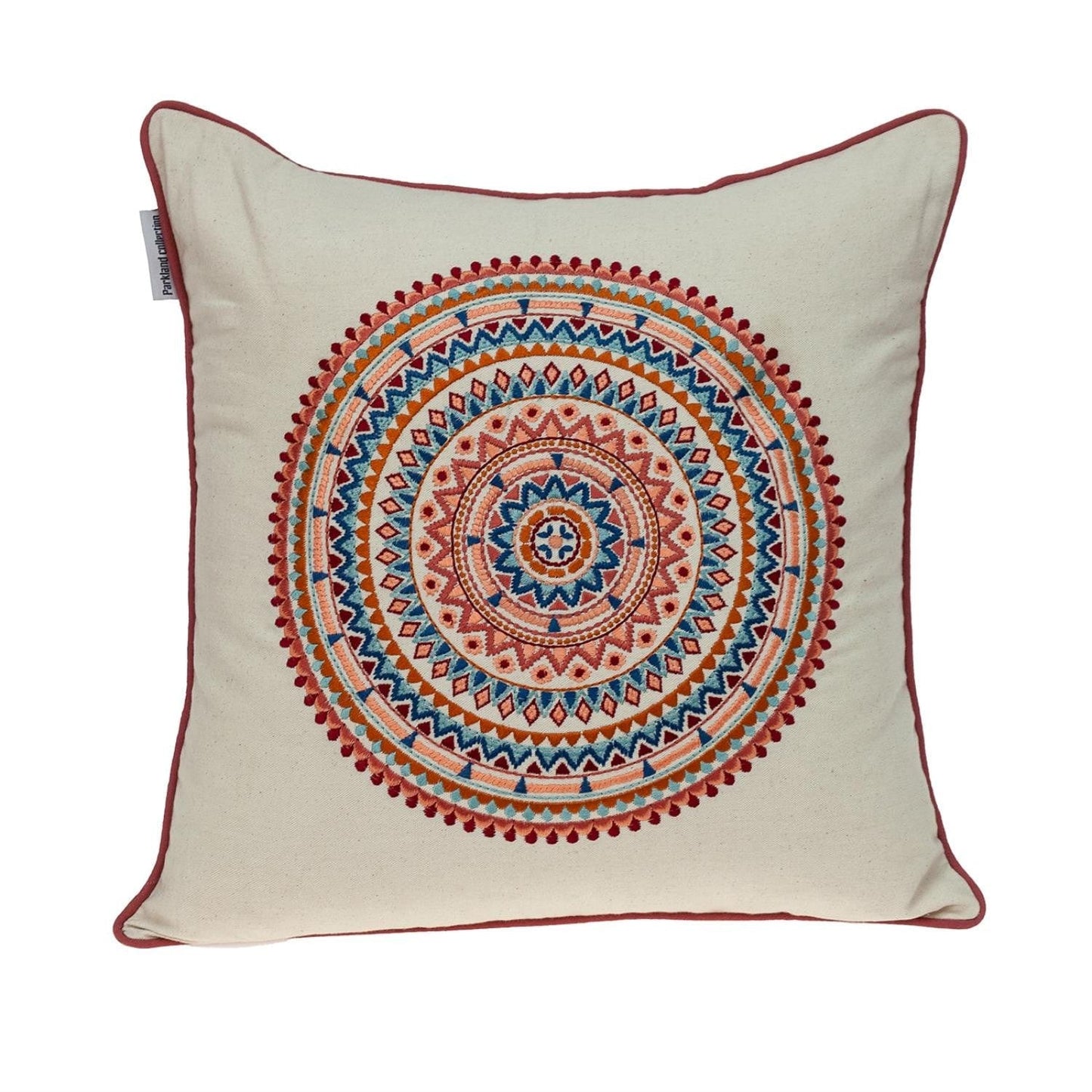 18" X 18" Beige and Blue Abstract Indoor Outdoor Throw Pillow - Homeroots - Flyclothing LLC