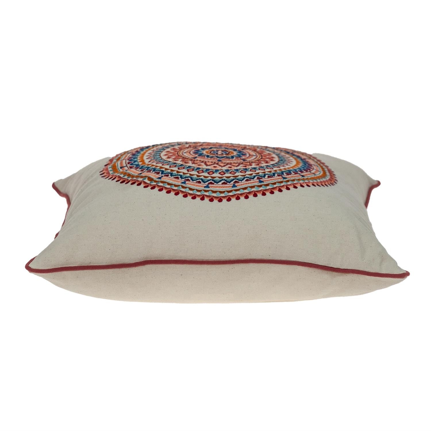 18" X 18" Beige and Blue Abstract Indoor Outdoor Throw Pillow - Homeroots - Flyclothing LLC