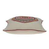 18" X 18" Beige and Blue Abstract Indoor Outdoor Throw Pillow - Homeroots