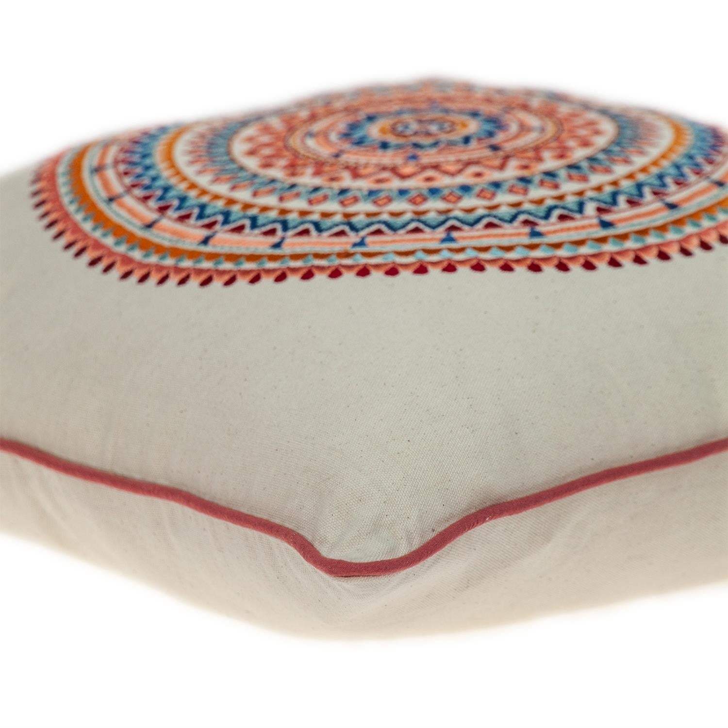 18" X 18" Beige and Blue Abstract Indoor Outdoor Throw Pillow - Homeroots - Flyclothing LLC