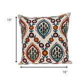 18" MULTICOLOR Cotton Blend Throw Pillow - Homeroots