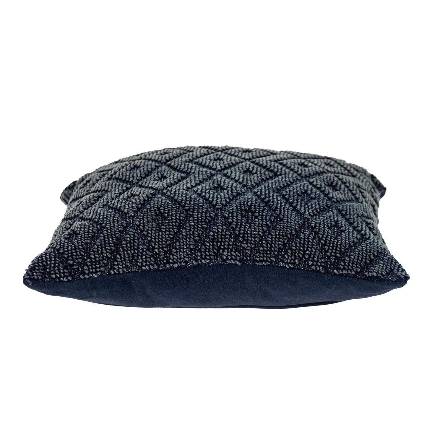 Jacquard Diamond Pattern Decorative Navy Throw Pillow - Homeroots - Flyclothing LLC