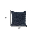 Jacquard Diamond Pattern Decorative Navy Throw Pillow - Homeroots