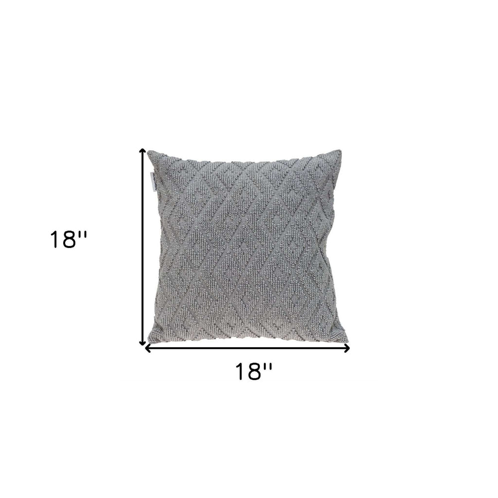 Jacquard Diamond Pattern Decorative Gray Throw Pillow - Homeroots - Flyclothing LLC