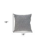 Jacquard Diamond Pattern Decorative Gray Throw Pillow - Homeroots