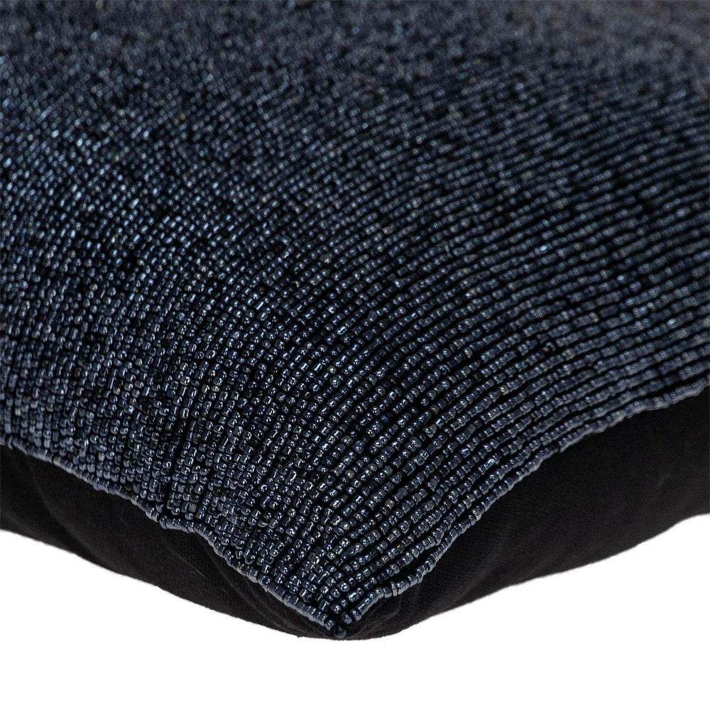 Shimmering Metallic Blue Beaded Luxury Throw Pillow - Homeroots - Flyclothing LLC