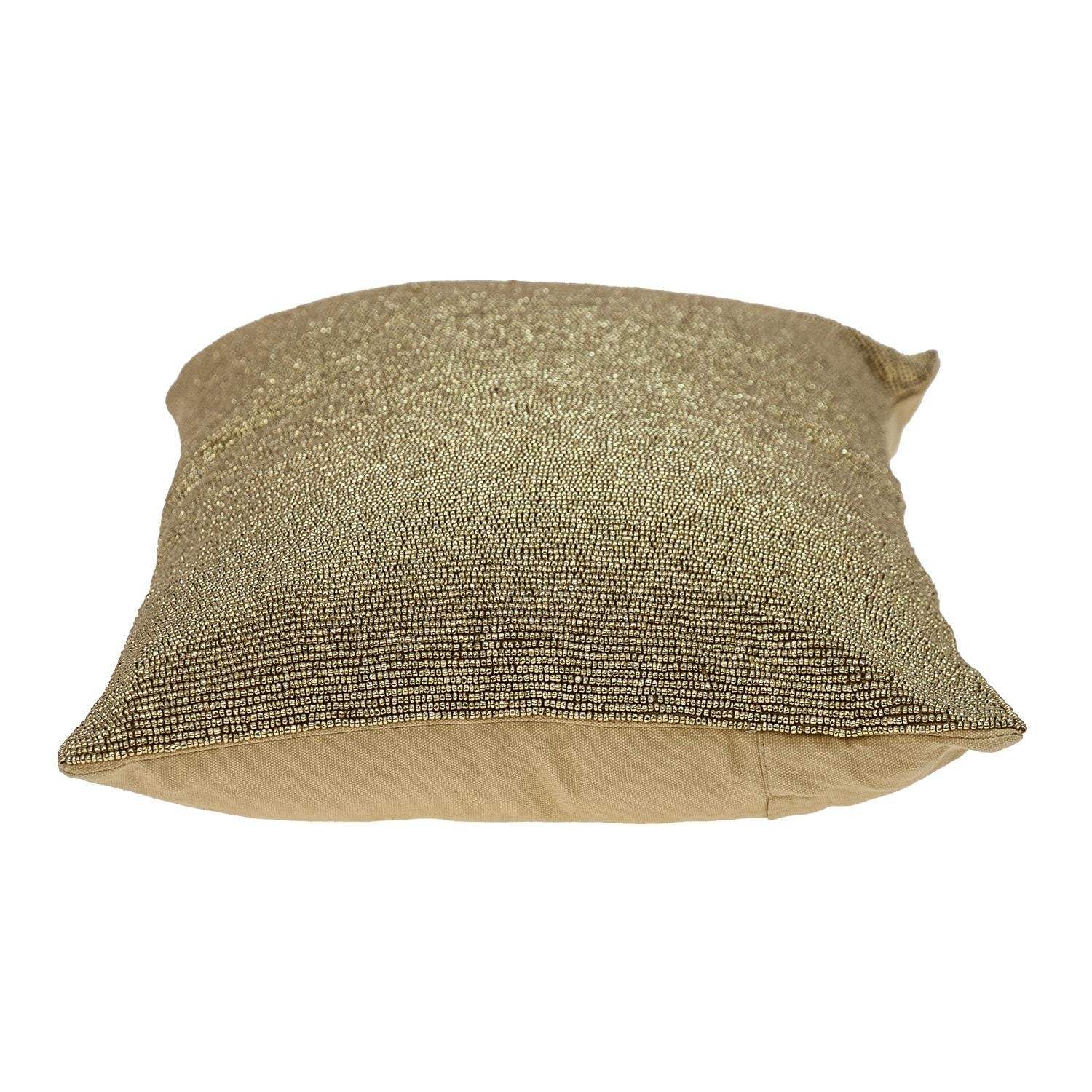 Shimmering Metallic Gold Beaded Luxury Throw Pillow - Homeroots - Flyclothing LLC