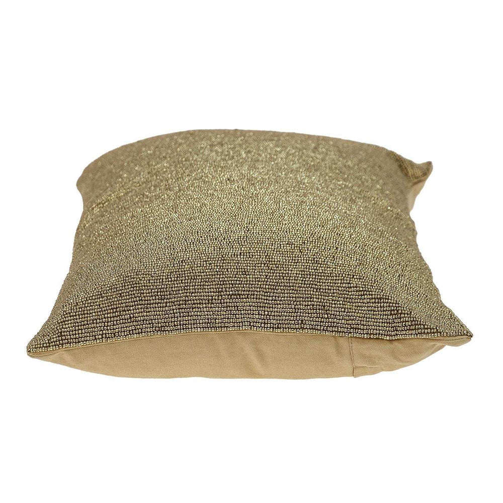 Shimmering Metallic Gold Beaded Luxury Throw Pillow - Homeroots - Flyclothing LLC