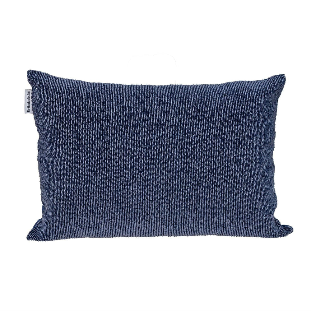 Shimmering Blue Beaded Luxury Throw Pillow - Homeroots