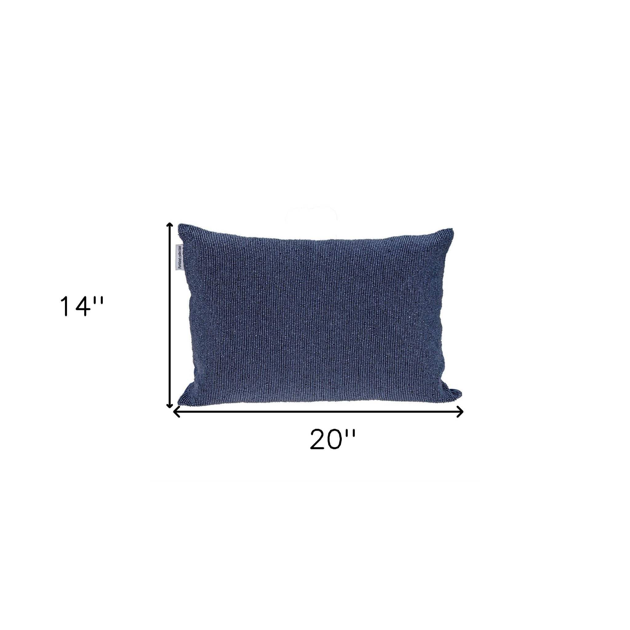 Shimmering Blue Beaded Luxury Throw Pillow - Homeroots - Flyclothing LLC