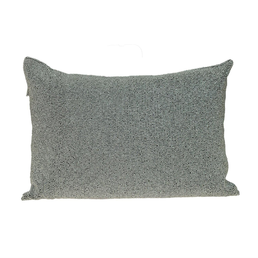 Shimmering Silver Beaded Luxury Throw Pillow - Homeroots