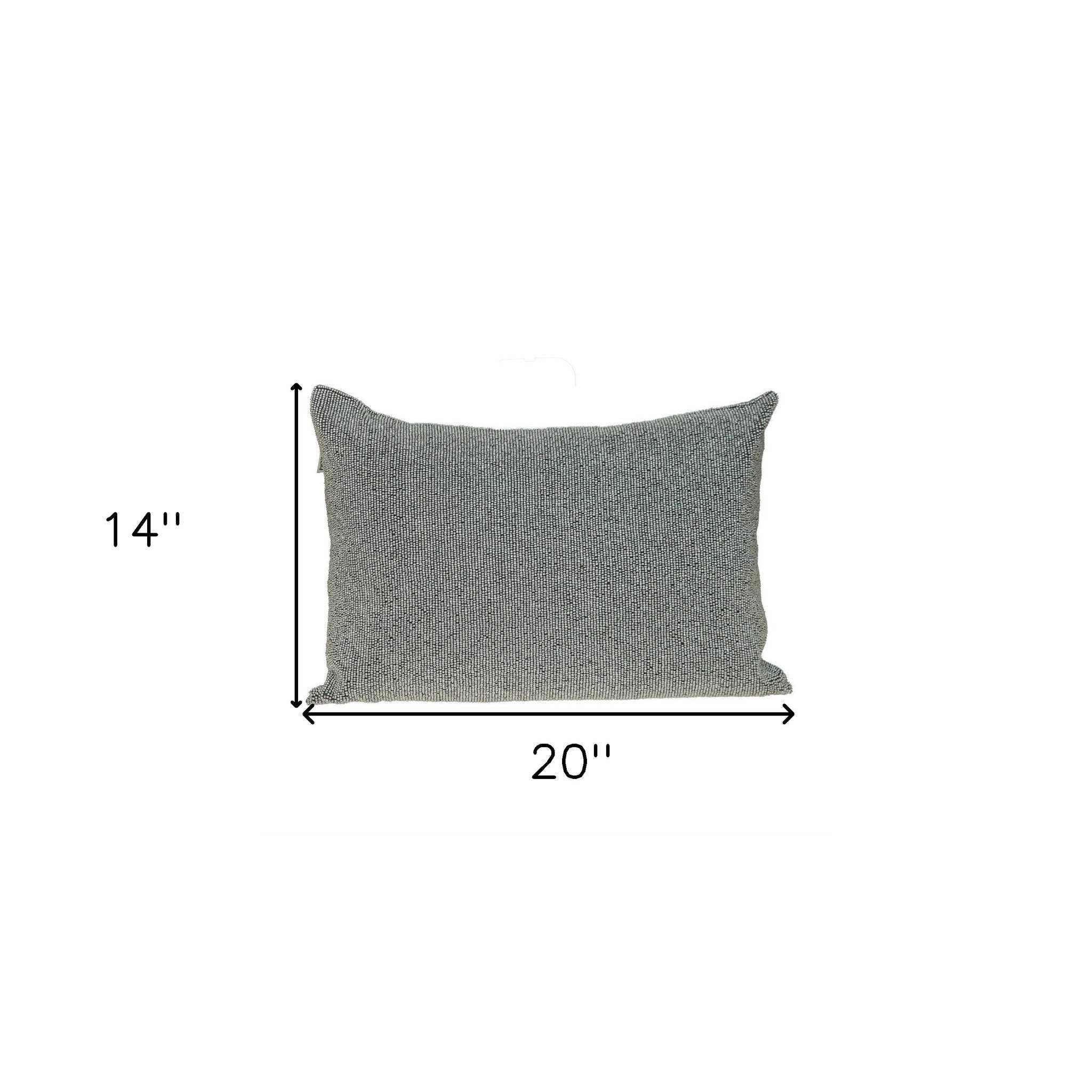 Shimmering Silver Beaded Luxury Throw Pillow - Homeroots - Flyclothing LLC