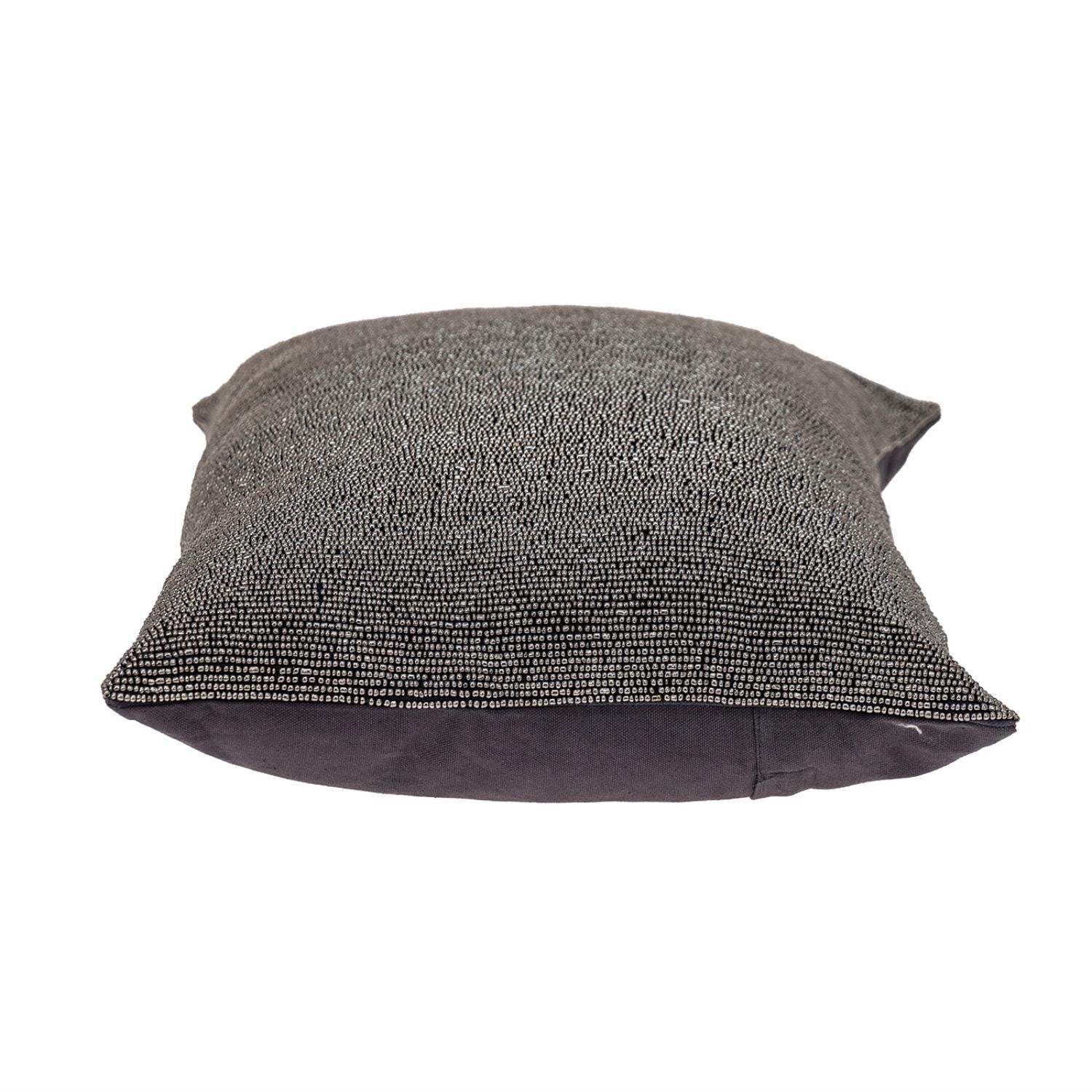 Shimmering Gray Beaded Luxury Throw Pillow - Homeroots - Flyclothing LLC