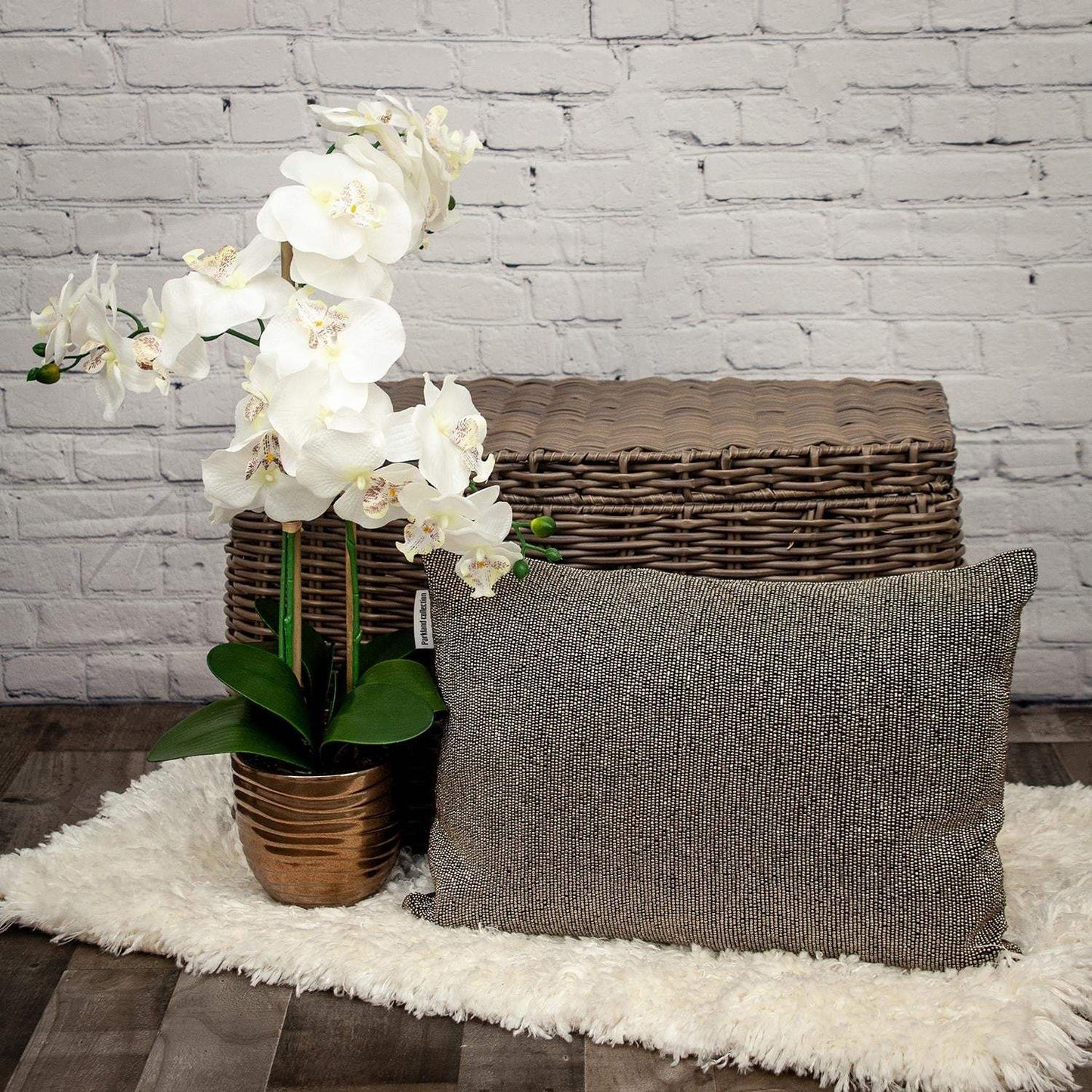 Shimmering Gray Beaded Luxury Throw Pillow - Homeroots - Flyclothing LLC