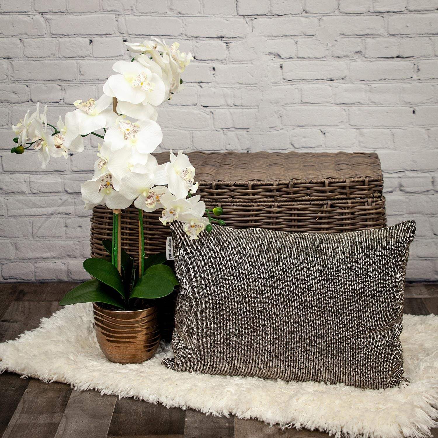Shimmering Gray Beaded Luxury Throw Pillow - Homeroots - Flyclothing LLC