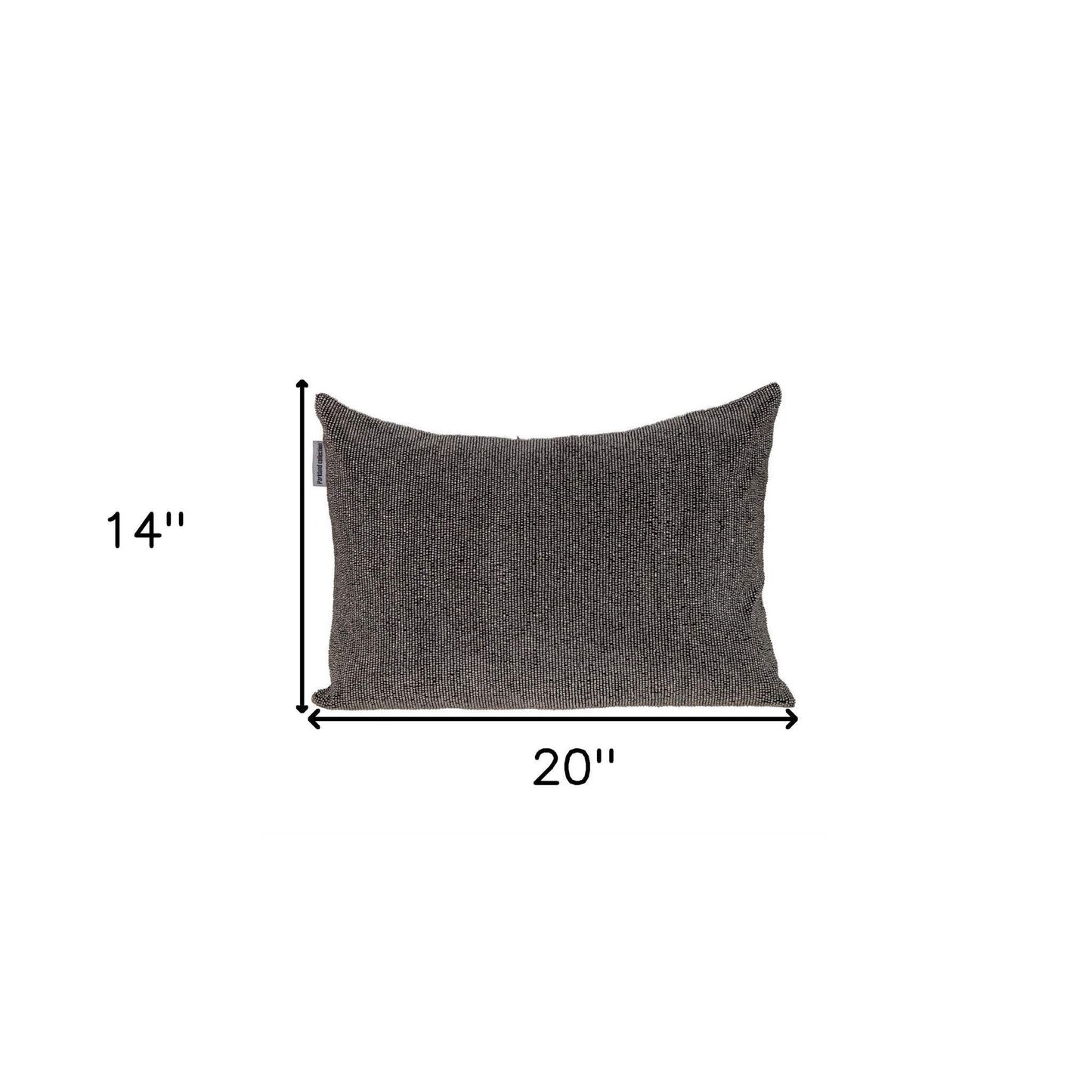 Shimmering Gray Beaded Luxury Throw Pillow - Homeroots - Flyclothing LLC