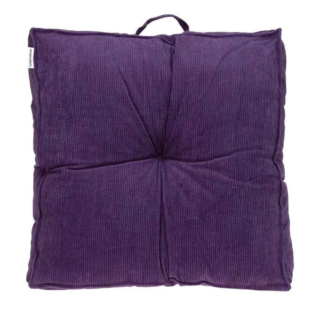 Corduroy Styled Purple Tufted Floor Pillow - Homeroots - Flyclothing LLC