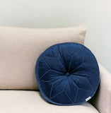 20" X 20" NAVY Round Velvet Throw Pillow - Homeroots