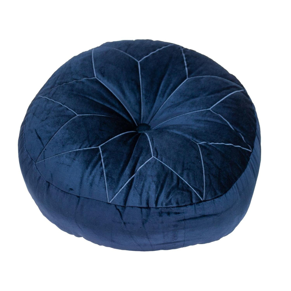 20" X 20" NAVY Round Velvet Throw Pillow - Homeroots - Flyclothing LLC