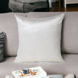 18" X 18" White Cotton Zippered Pillow - Homeroots