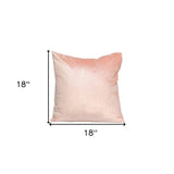 18" Pink Cotton Blend Throw Pillow - Homeroots