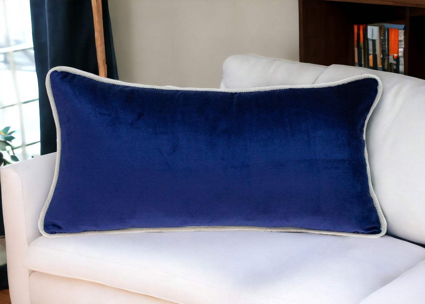 12" X 24" Blue Throw Pillow - Homeroots - Flyclothing LLC