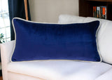 12" X 24" Blue Throw Pillow - Homeroots - Flyclothing LLC