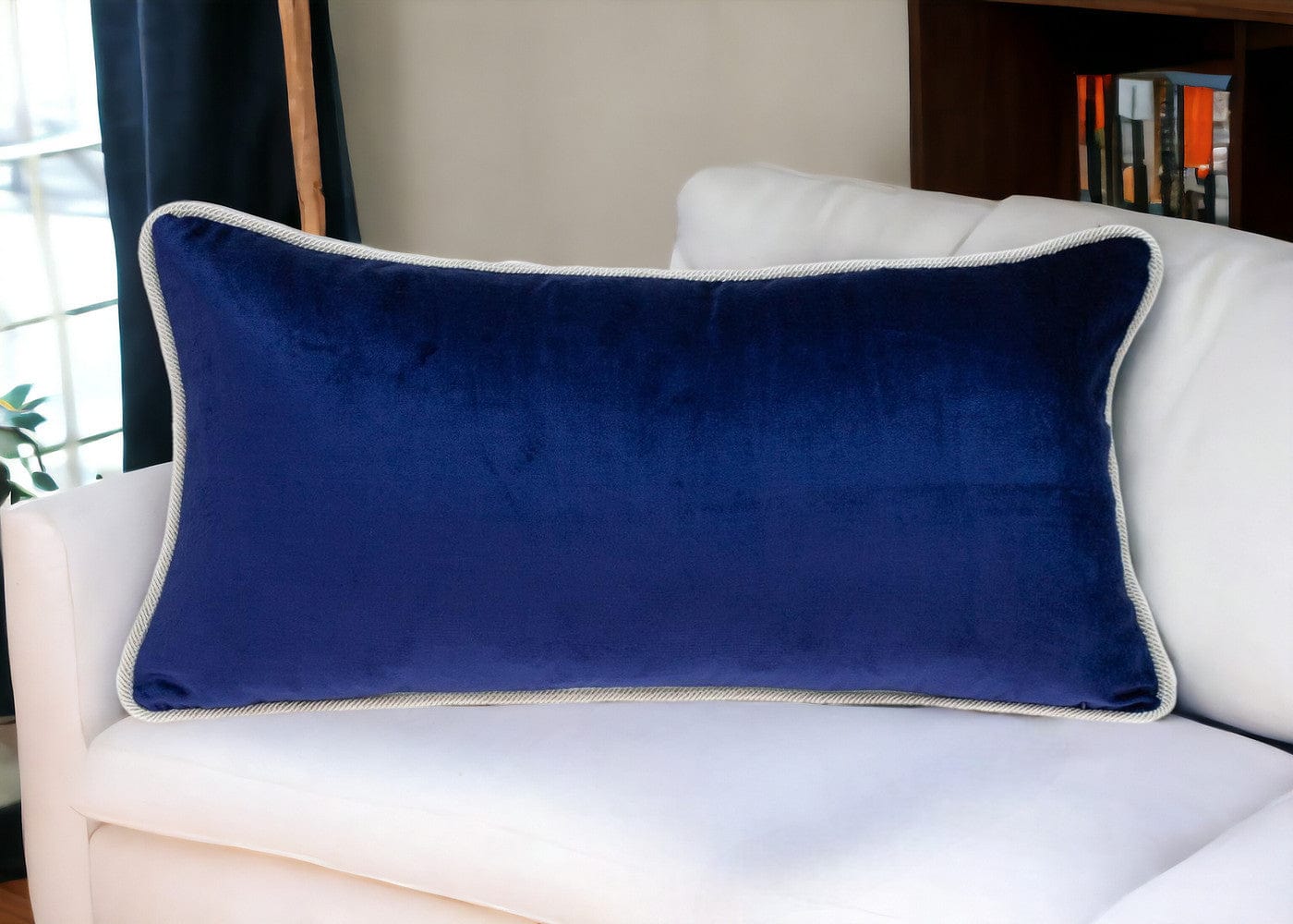 12" X 24" Blue Throw Pillow - Homeroots - Flyclothing LLC