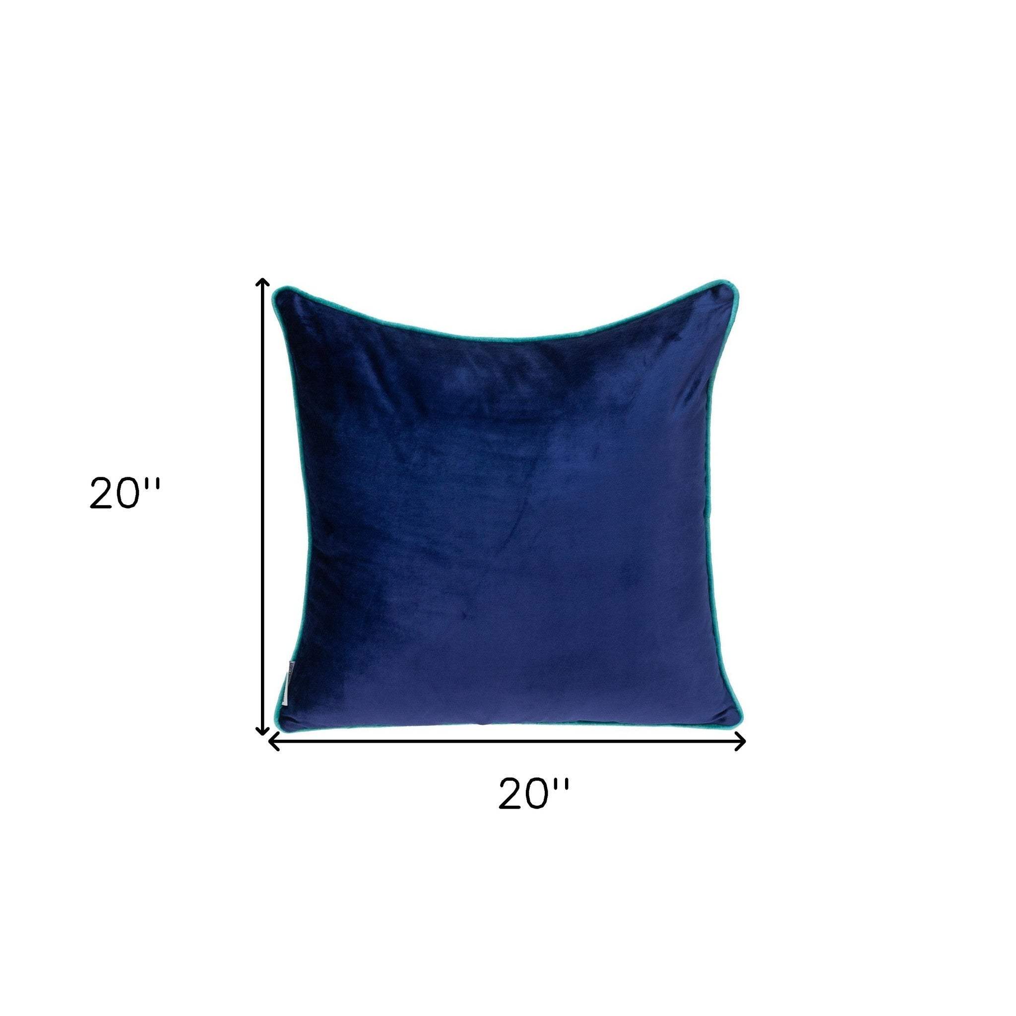 20" Blue and Gray Throw Pillow - Homeroots - Flyclothing LLC