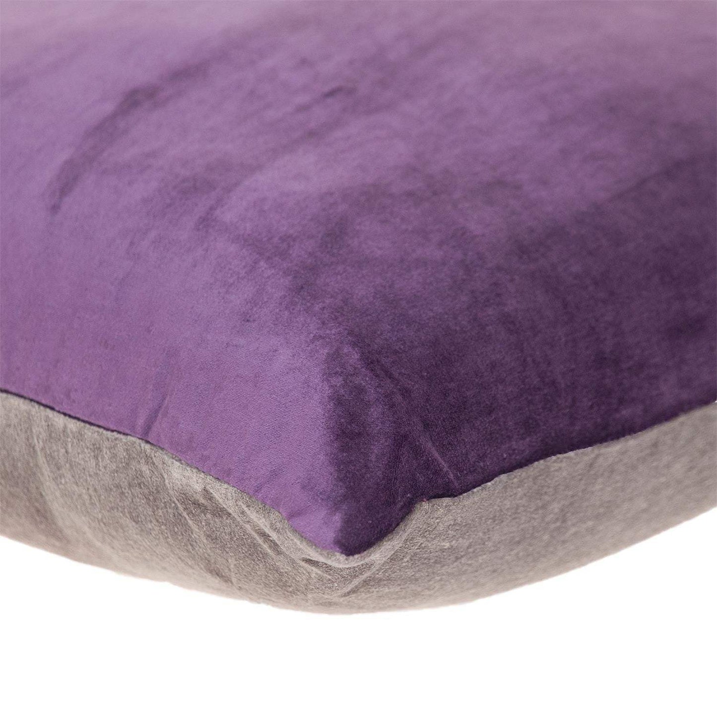 Purple and Dark Gray Dual Solid Color Reversible Throw Pillow - Homeroots - Flyclothing LLC