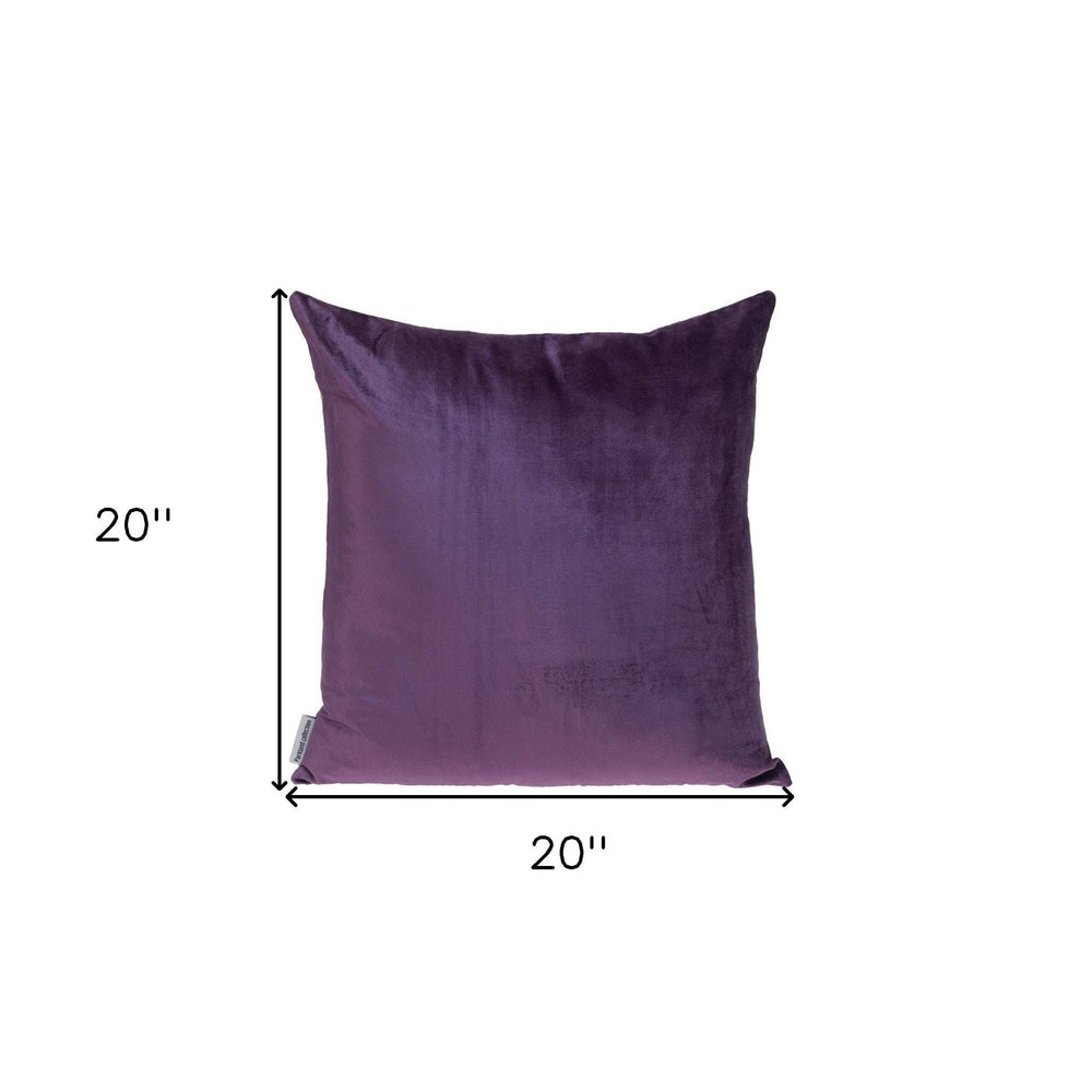 Purple and Dark Gray Dual Solid Color Reversible Throw Pillow - Homeroots - Flyclothing LLC