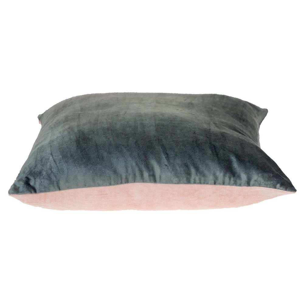 Dark Gray and Pink Dual Solid Color Reversible Throw Pillow - Homeroots - Flyclothing LLC