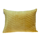 Yellow Quilted Velvet Zig Zag Decorative Lumbar Pillow - Homeroots